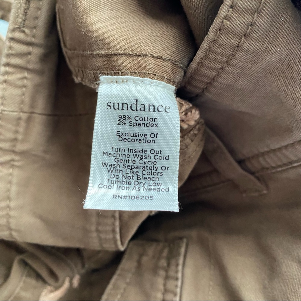 Sundance Olive Cropped Pants with Cream Embroidery - Picture 4 of 7